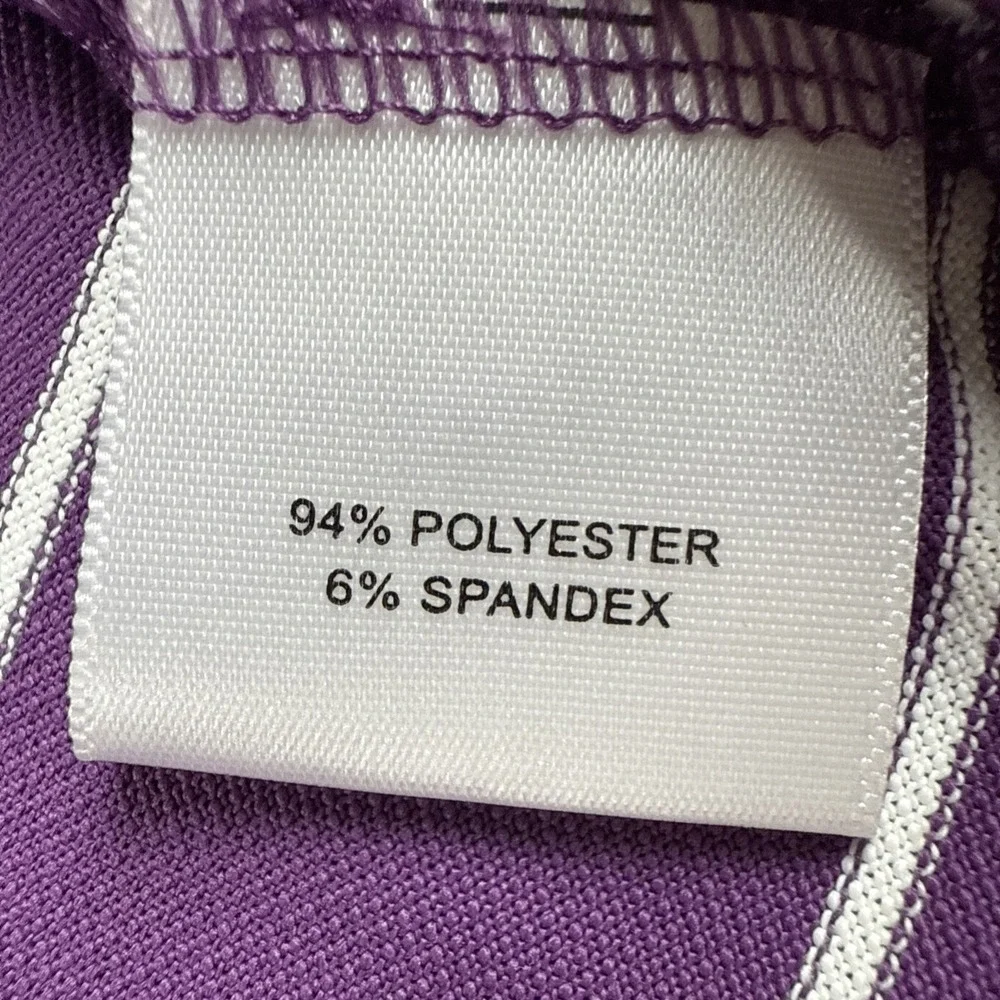 Peter Millar Summer Comfort Polo Shirt XL‎ Purple White Stripe Golf Stretch